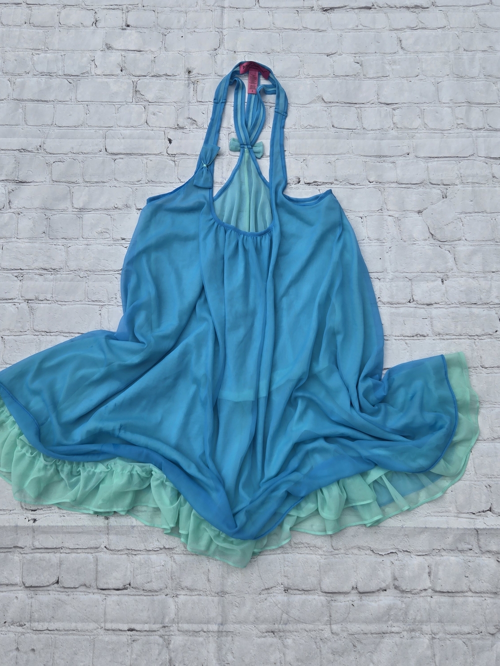 Blue & Mint Halter Chemise Nightdress